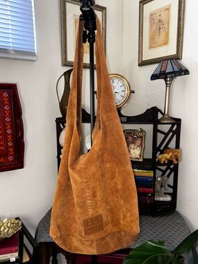 Haute Hippie Suede Messenger Bag in Caramel
